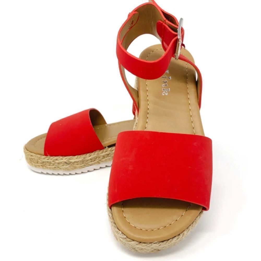 LINK ROOFTOP  PLASFORM ADJUSTABLE BUCKLE ANKLE STRAP GIRL TODDELER SANDAL